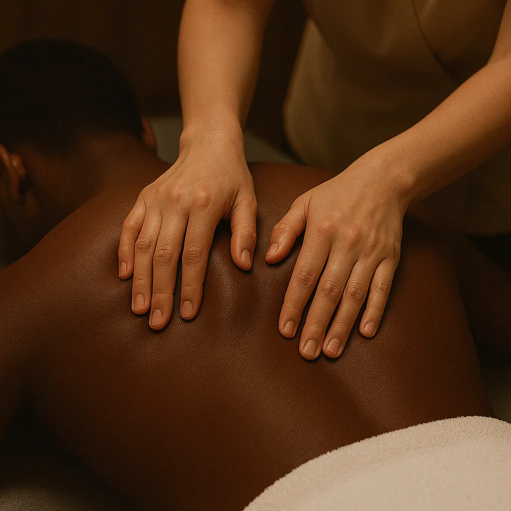 Deep tissue massage applying slow pressure to release chronic tension