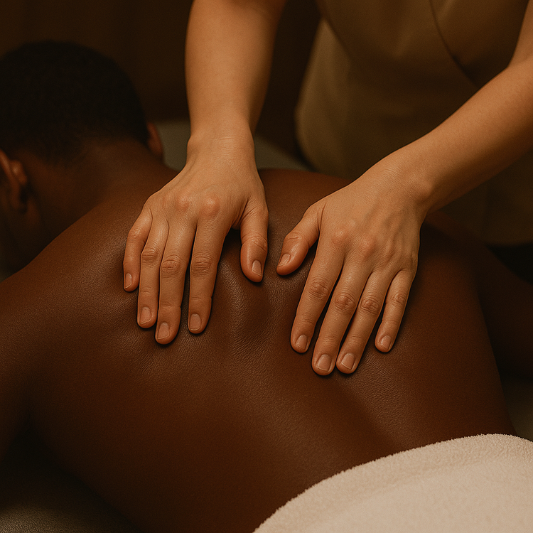 Deep tissue massage applying slow pressure to release chronic tension