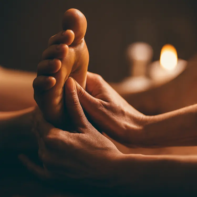 Relaxing foot massage at Keblish Spa, soothing reflexology to ease tension and improve circulation