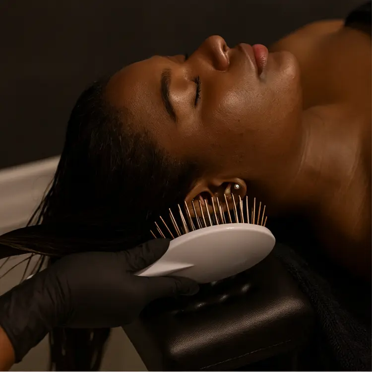 Herbal scalp renewal treatment at Keblish Spa, soothing herbal essence with scalp cleanse and care