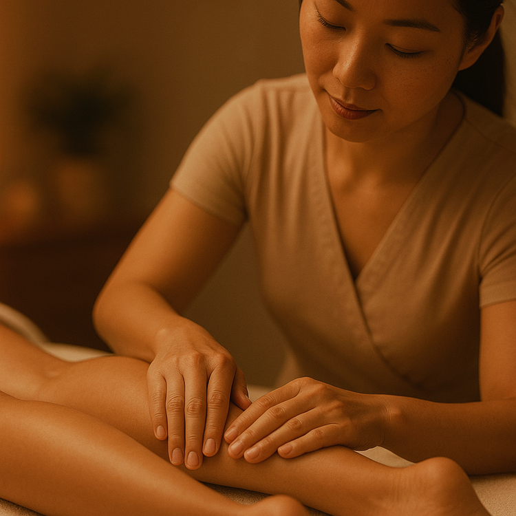 Gentle lymphatic drainage massage to support circulation and immunity