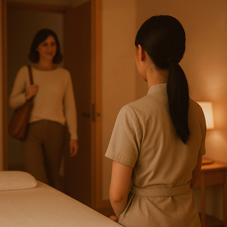 Massage room at Keblish Spa reflecting its calming founding vision in Mount Prospect