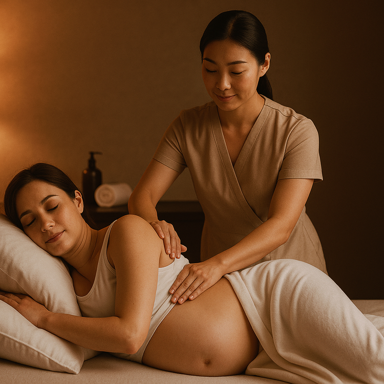 Prenatal massage designed to support moms-to-be with comfort and care