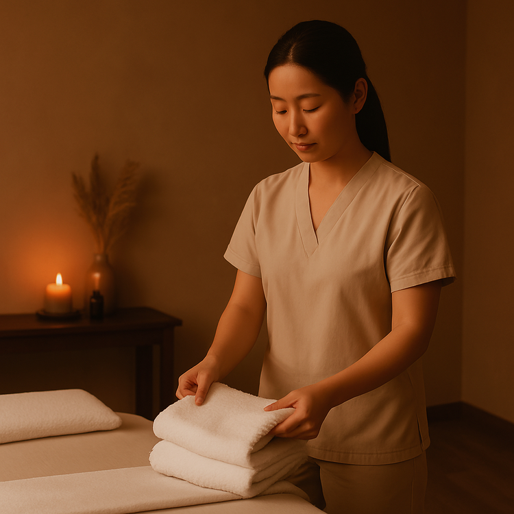 Comfortable massage setup showing why guests trust Keblish Spa